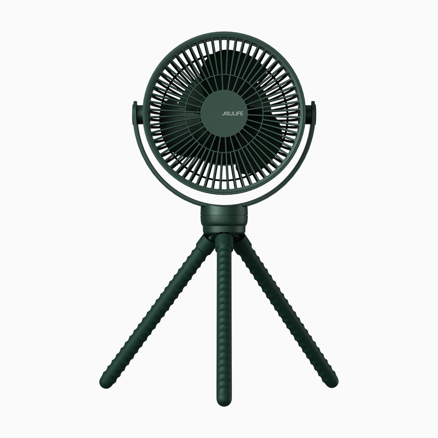 Jisulife FA24 stroller fan in dark green on flexible tripod stand, compact portable baby fan