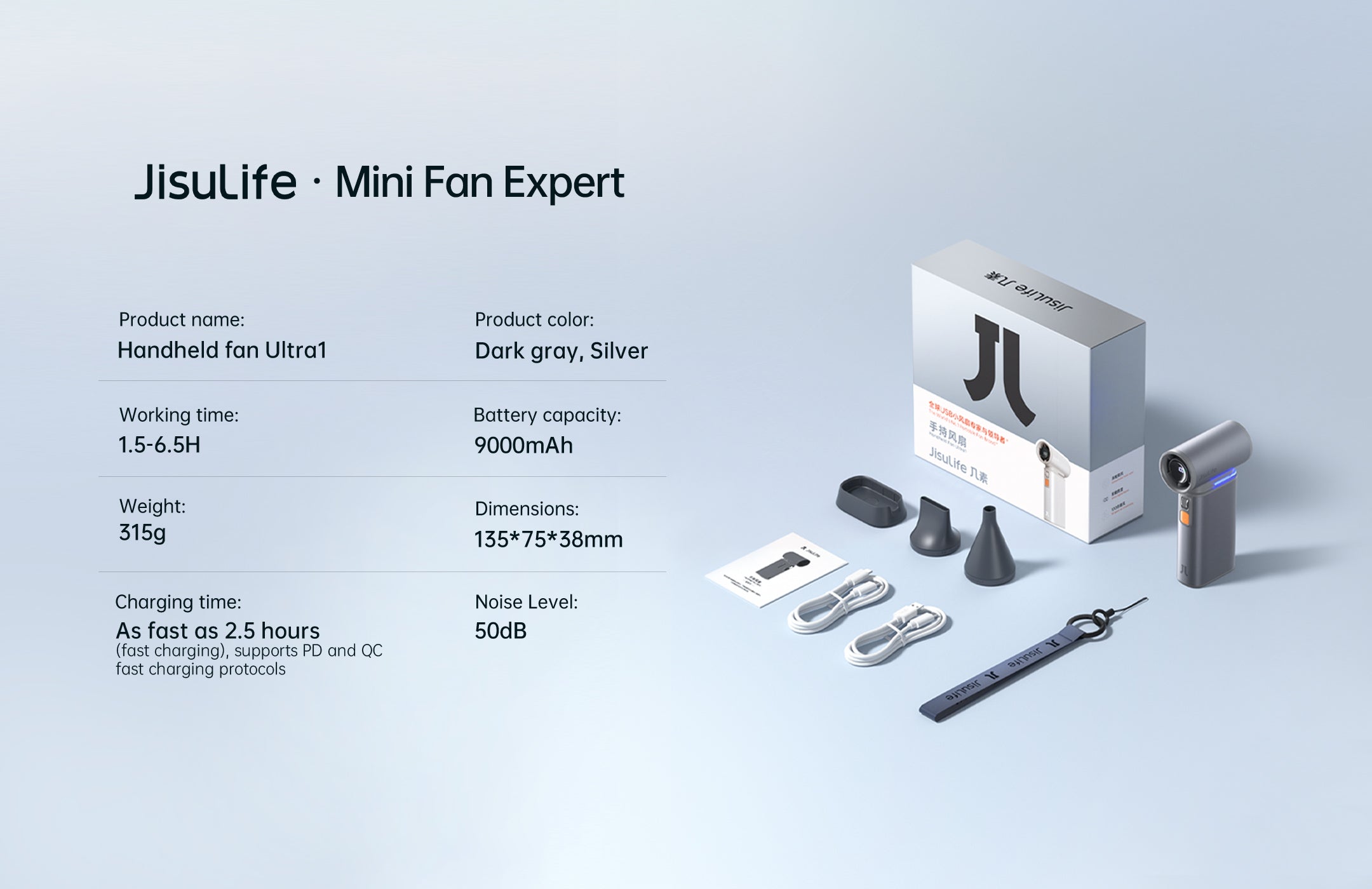 JisuLife Handheld Fan Ultra 1 - 9000mAh | Buy JISU Life Online