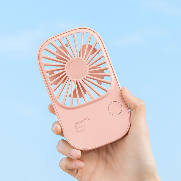 JISULIFE Handheld Fan Mini Fan, Small Fan Portable with Bracket, USB Rechargeable Lash Fan with 3 Speeds, Makeup Fan Eyelash Fan for Office Outdoor Travel.