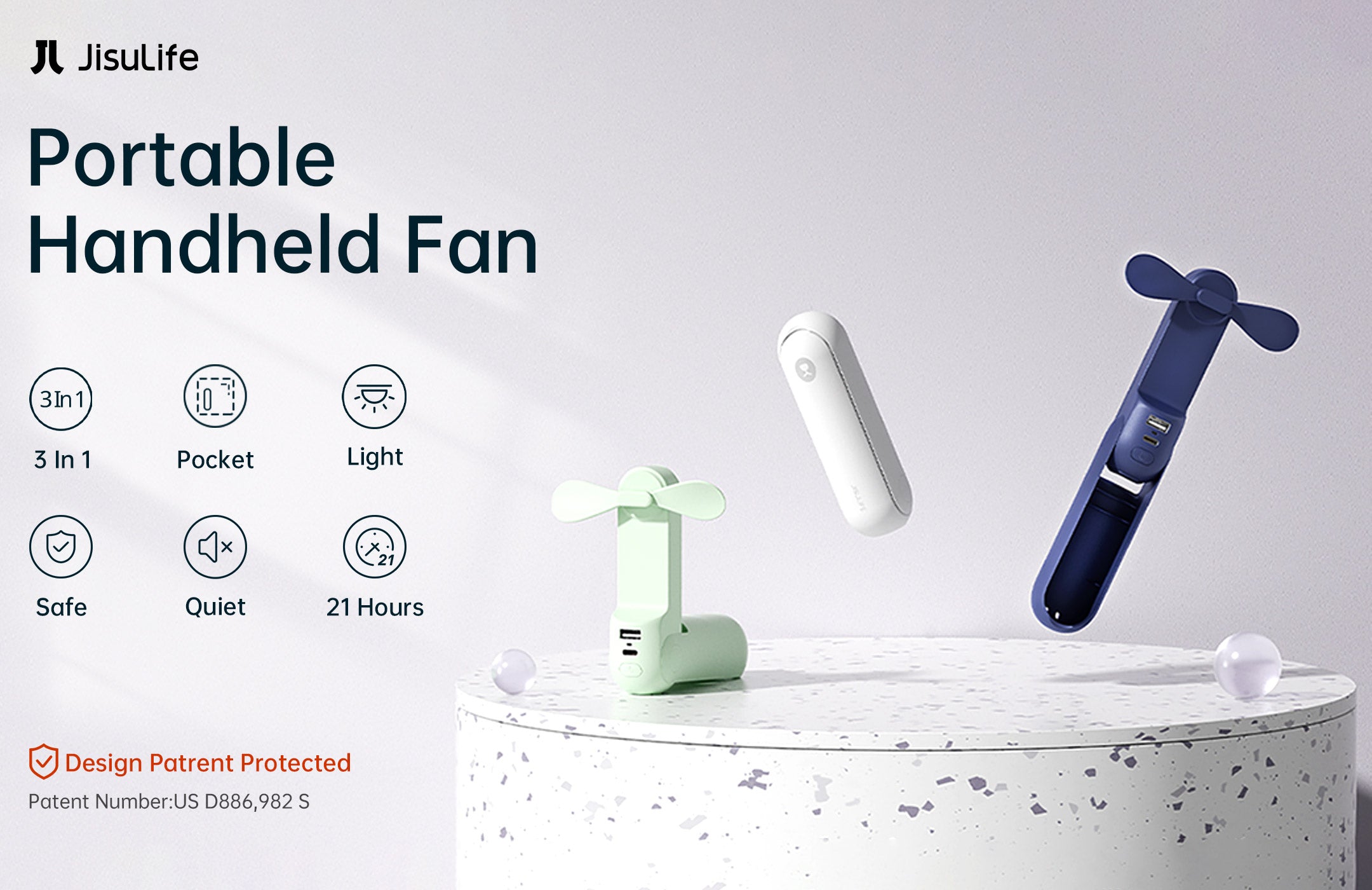 JISULIFE F8 Handheld Mini Fan