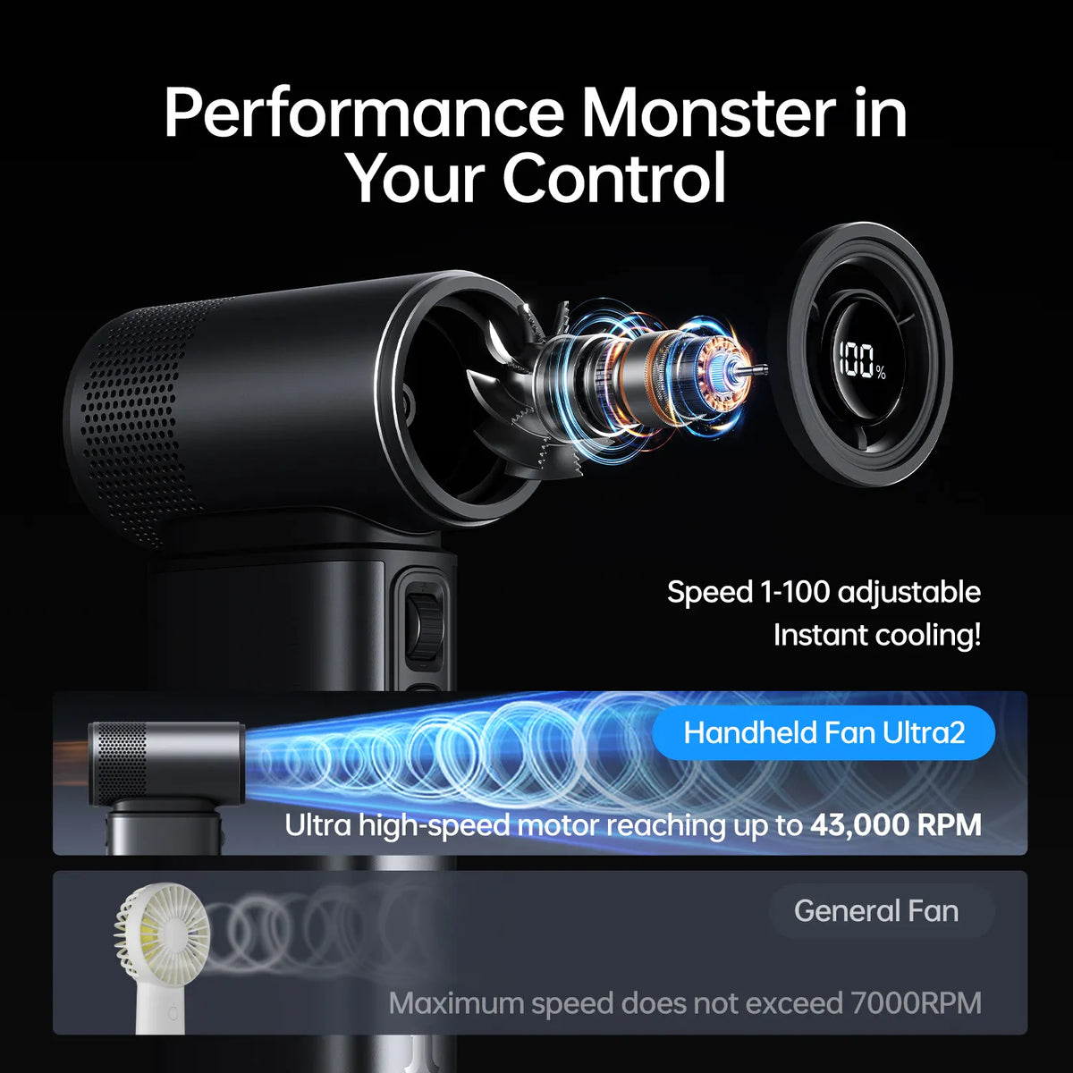 Ultra2 Handheld Fan | 100 Speeds & 25H Battery | JISULIFE Ultra2 Handheld Fan | 100 Speeds & 25H Battery | JISULIFE