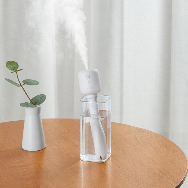 JISULIFE Mini Portable Humidifier, Travel Personal Battery Operated Humidifier with Container Diversity, Max 7Hrs, Auto Shut Off , Ultra-Quiet, USB Rechargeable Humidifier for Office/Bedroom/Plants.