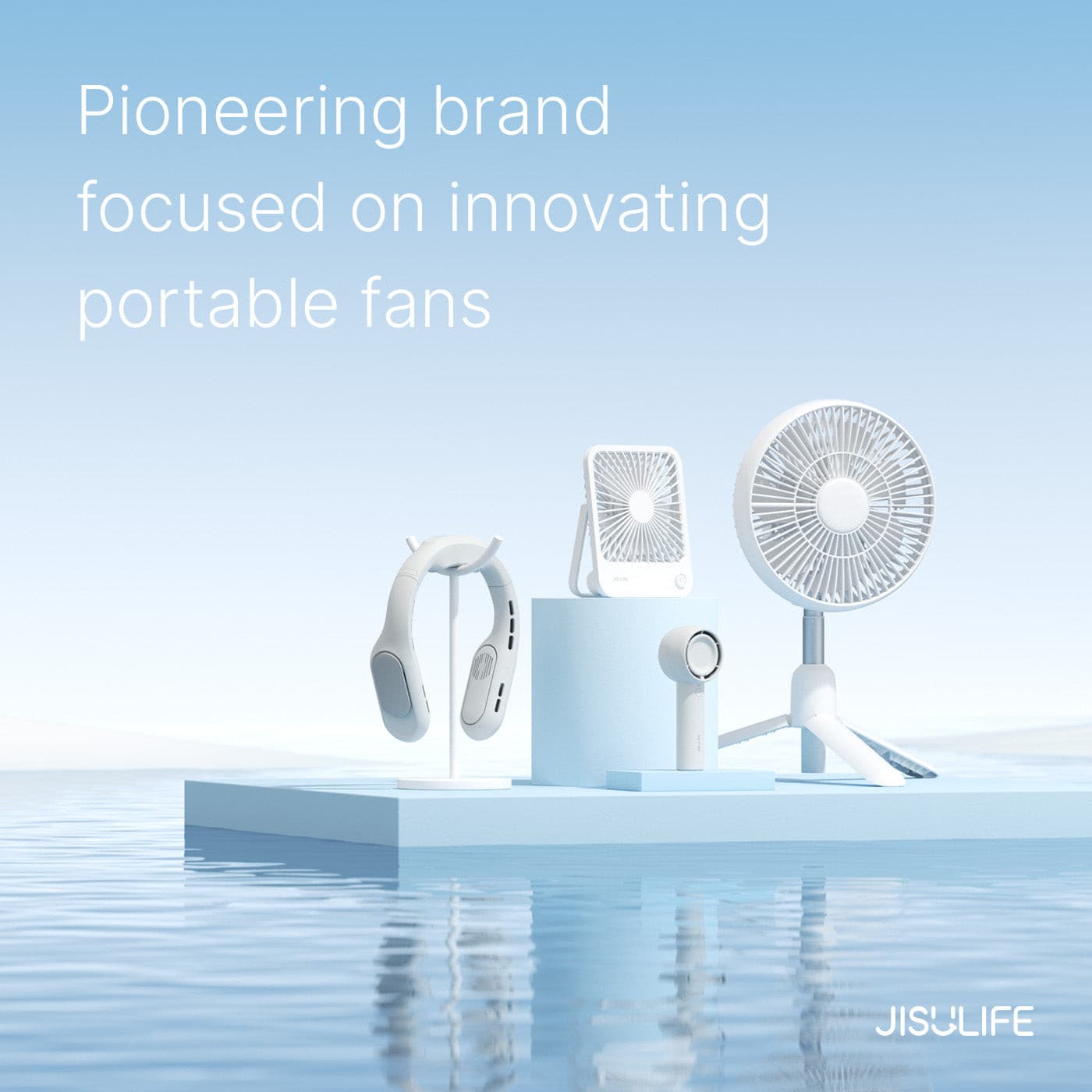 JISULIFE 2022 Portable Ultra-slim Table Fan | Be your cool and reliable  buddy, image size:1400x1400