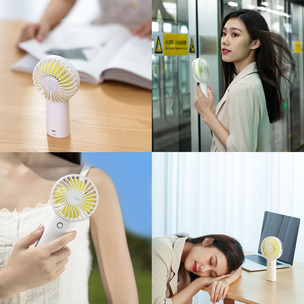 JISULIFE Handheld Portable Fan [20H Max Cooling Time] Mini Hand Fan,  4000mAh USB Rechargeable Personal Fan with 3 Speeds for