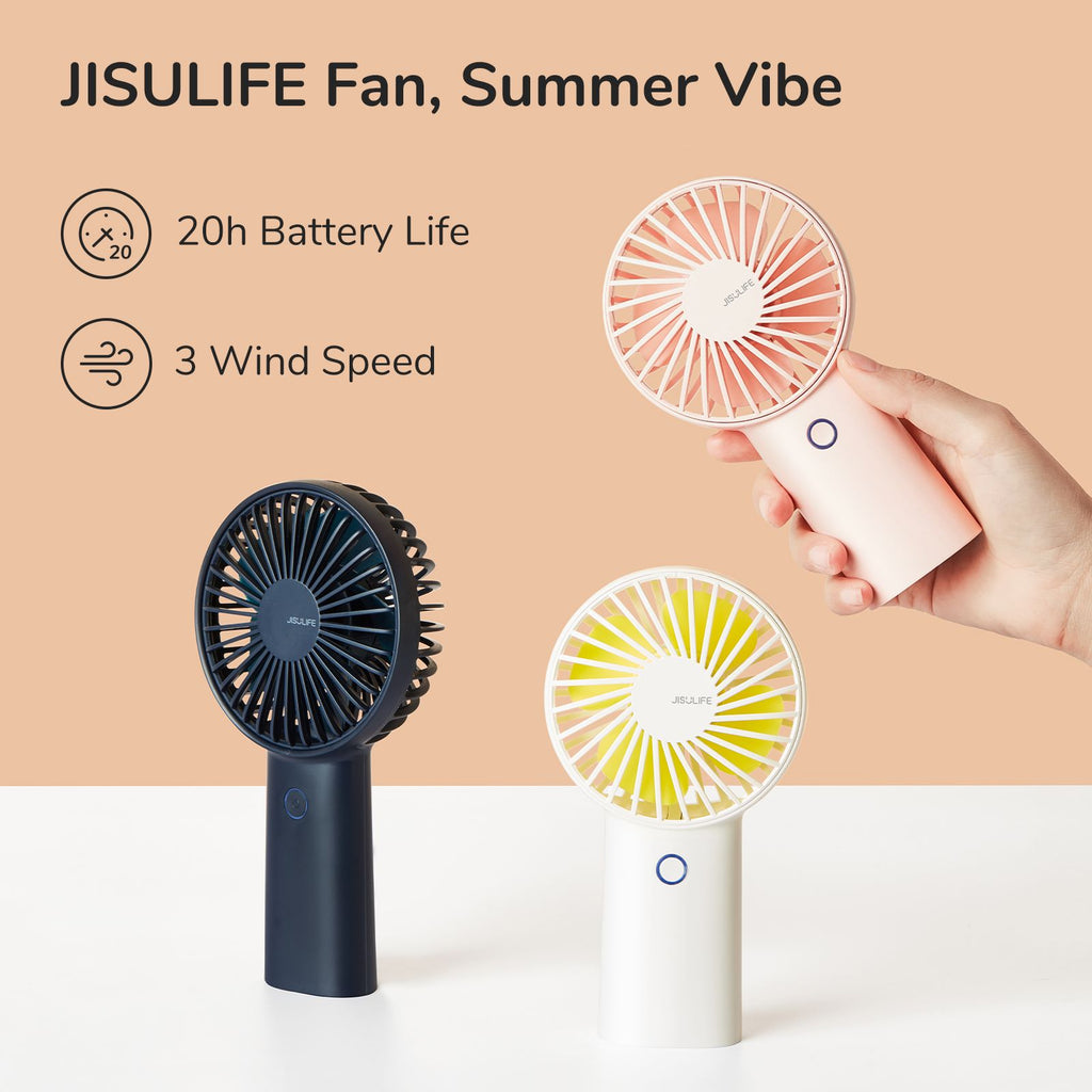 JISULIFE Portable Handheld Turbo Fan, 100 Speeds Adjustable Mini Personal  Fan, 9000mAh USB Rechargeable Fan Battery Operated, LED Display, Metal  Shell